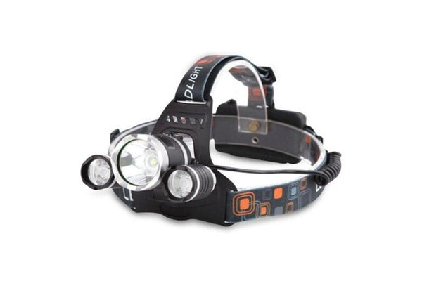 Aluminium Alloy 3 Led Head Lamp Highlight Adjustable Rechargeable 4 Mode Black 1T62xpe Head Torches