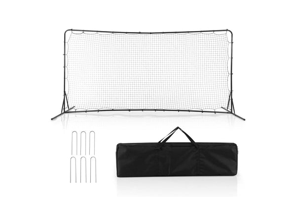 Costway 375cm x185cm Soccer Rebounder Net Soccer Equipment Set Black