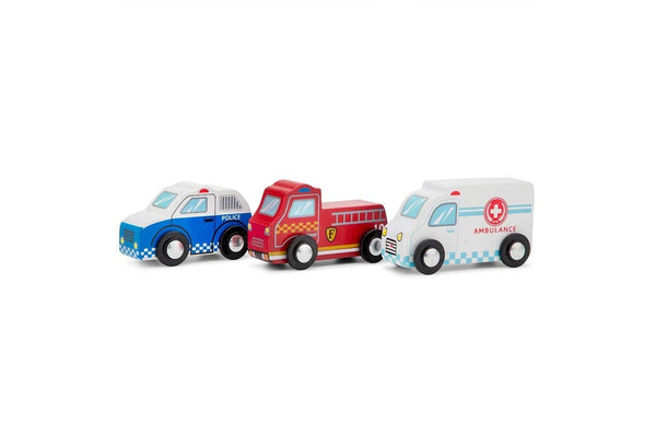 New Classic Toys Emergency Vehicle Pack Kids Children Wooden Toy Play Set 3y+