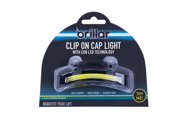 Brillar Cob LED Headlamp Clip-On 200lm Outdoor Hiking Camping Light for Cap Hat