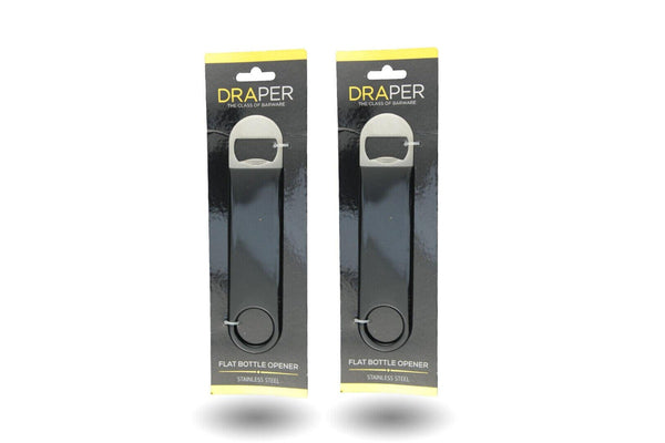 Draper Flat Bottle Opener 2Pce For Professional Bartenders Or Home Use