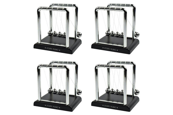 4x Legami ABS Steel Newtons Cradle Ball Pendulum Office Desk Stationery Display