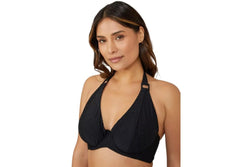 Gorgeous Womens/Ladies Sparkle Non-Padded Bikini Top (Black) (34E)