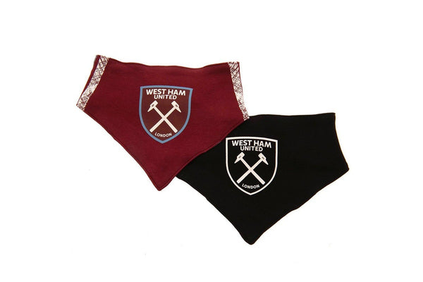 West Ham United FC Baby Crest Bibs (Pack of 2) (Maroon/Black) (One Size)