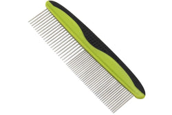 PETSWOL Pet Comb with Rounded and Smooth Stainless Steel Ends - Green