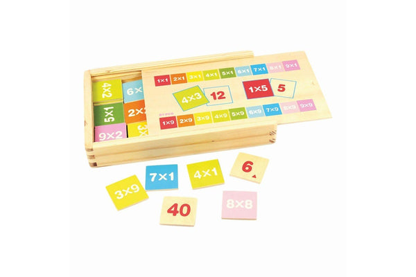 81pc Bigjigs Toys Wood Multiplication Times Table w Box Kids Educational Toy 3+