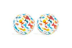 2x Intex 51cm Lively Print Balls Beach Toy Kids 3y+ Pool Party Water Play Assort