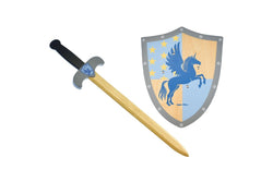 Kaper Kidz Medieval Wooden Sword & Shield Unicorn Kids Childrens Toy 3Y+