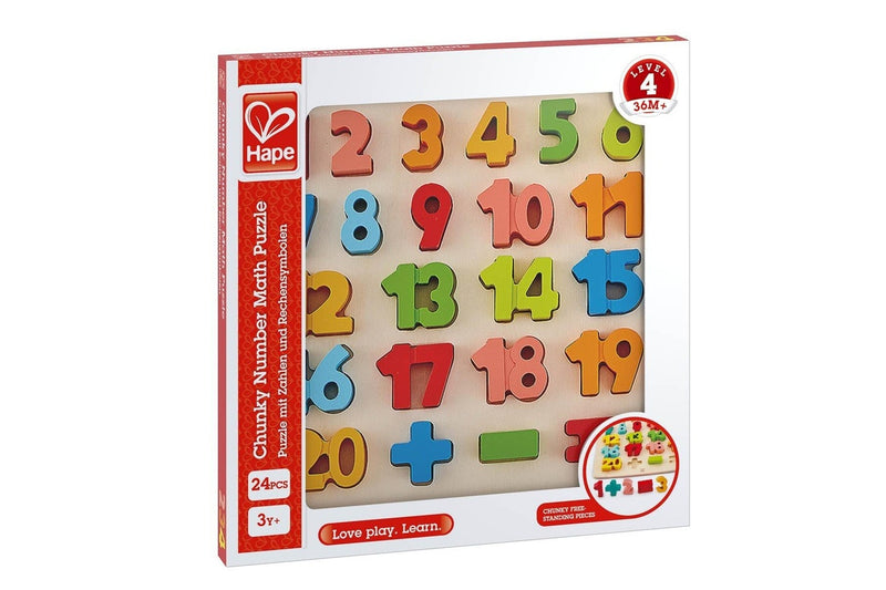 Hape Chunky Number Math Puzzle Educational Kids Toddler Learning Activity Toy 3+