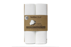 2PK Bubba Blue 90x90cm Organic Cotton Jersey Swaddle Wraps Baby 0-12m Off White