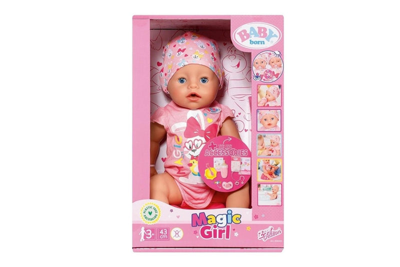 Baby Born Magic Girl Lifelike Soft Touch Kids Childrens Toy 43cm - Open Box 3+