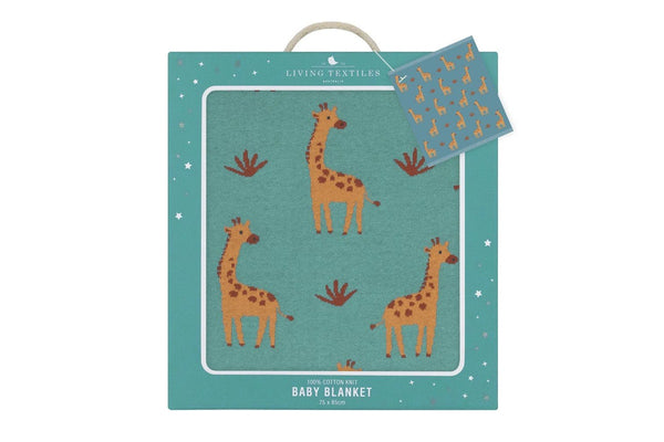 Living Textiles 85cm Whimsical Baby Blanket Infant Pram Comforter Giraffe Sage