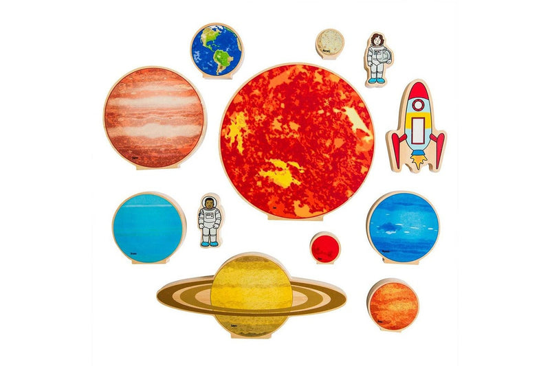 12pc Freckled Farm Travelling In Space Kids Wooden Toy Fun Educational Play 2+