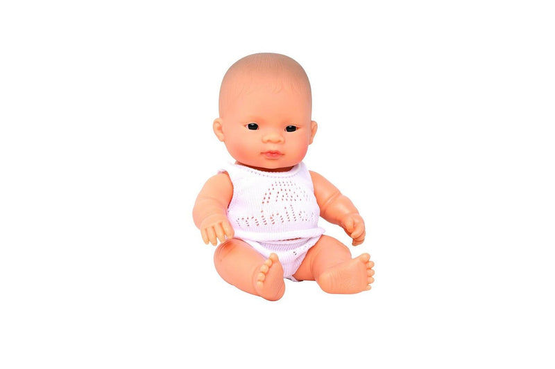 Miniland Baby Doll Asian Boy 21cm Lifelike Realistic Kids Pretend Play Toy 10m+