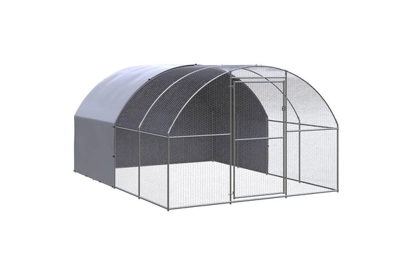 Outdoor Chicken Coop 3x4x2 m Galvanised Steel vidaXL