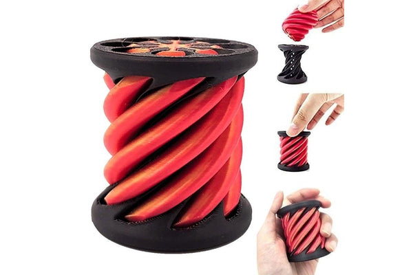 Spiral Cylindrical Passthrough Sculpture 3D Printed Fidget Toy