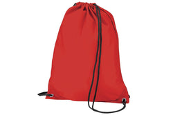 BagBase Budget Water Resistant Sports Gymsac Drawstring Bag (11 Litres) (Pack of 2) (Red) (One Size)