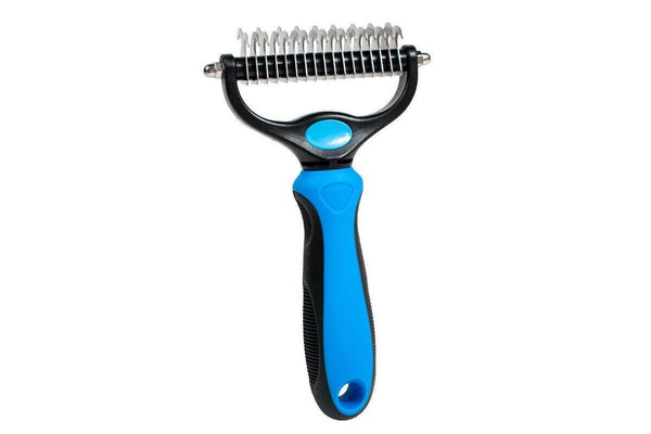 Ozstock Pet Dog Cat Grooming Comb Brush Undercoat Rake Dematting Deshedding Trimmer Blue