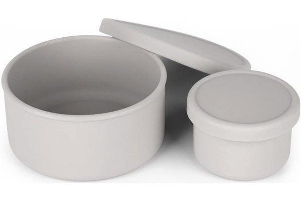 Haakaa: Round Silicone Food Container Set - Suva Grey