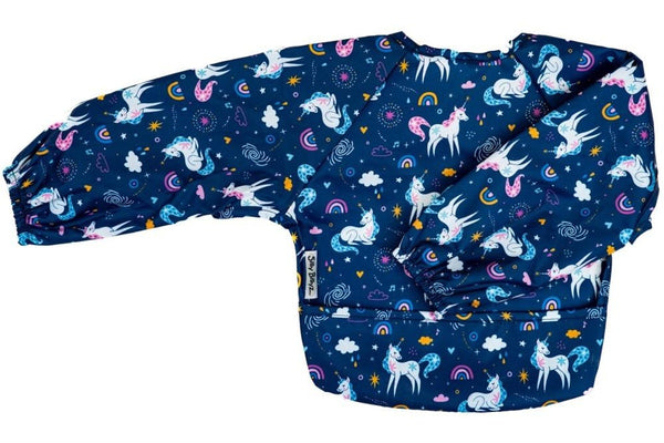 Silly Billyz: Wipe Clean Nylon Small Long Sleeve Bib - Unicorn