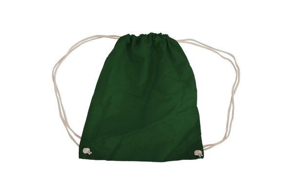 Westford Mill Cotton Gymsac Bag - 12 Litres (Pack of 2) (Bottle Green) (One Size)