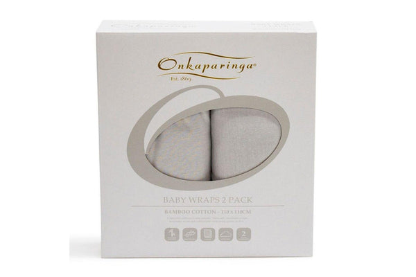 2PK Onkaparinga Baby Cotton Jersey Wraps Sleeping Blanket Wrap Silver