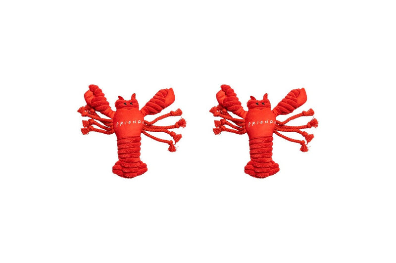 2x Friends Lobster Soft Plush Squeaking Dog Interactive Fun Play Toy 20cm Red