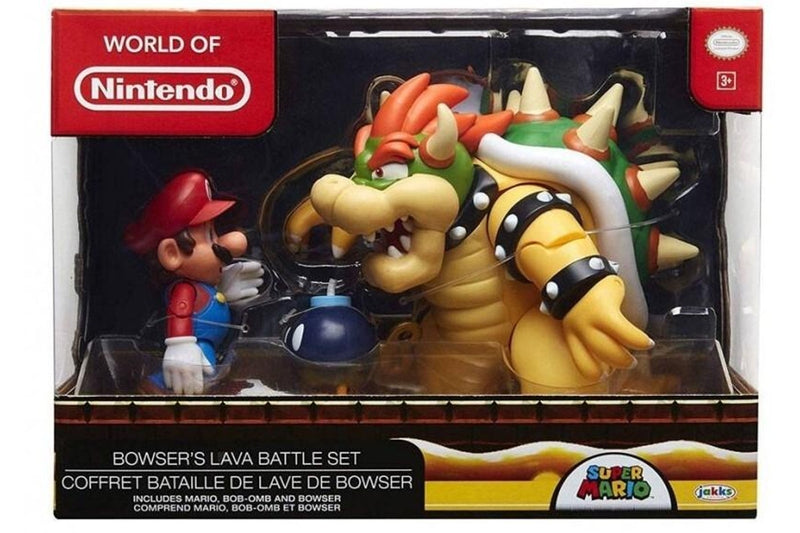 World of Nintendo: Super Mario - Mario vs. Bowser Lava Battle (3-Pack)