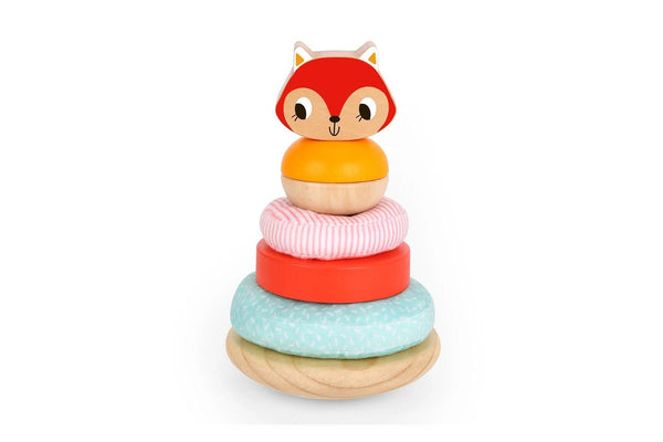 Tooky Toy Fox Stacking Tower Kids Wooden Building Blocks Stacking Play Game 12m+