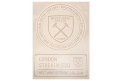 West Ham United FC Car Decal (Pack of 2) (White) (19cm x 19cm)