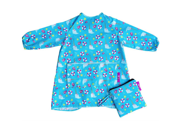 Tidy Tot: Long Sleeved Coverall Bib - Seaside