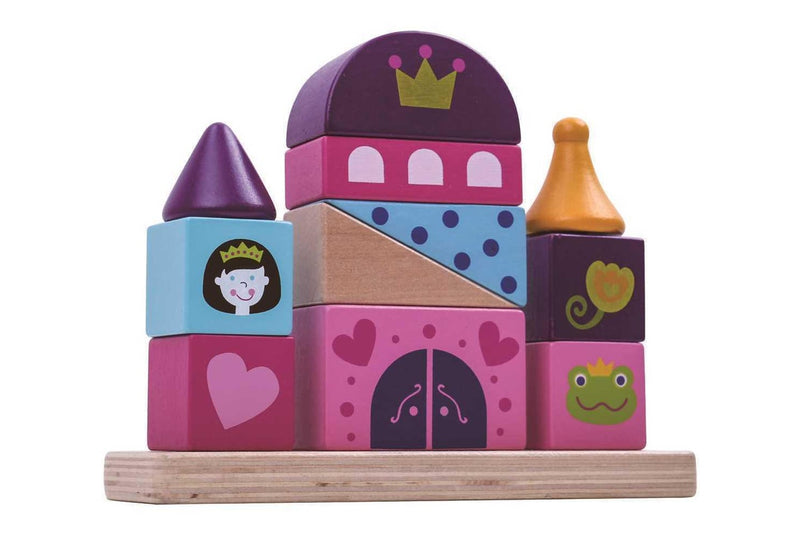 Tooky Toy Castle Block Tower Toddler Baby 18m+ Educational Wooden Stacking Toy