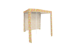 Good Vibes 180x180cm Retro Dot Beach Cabana w/ Back Wall Outdoor Canopy Shade