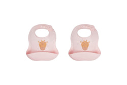 2x Splosh Baby Giraffe Feeding Bib Adjustable Food Catcher 23x24cm Pink 0+