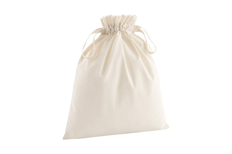 Westford Mill Soft Organic Cotton Drawcord Bag (Natural) (M)