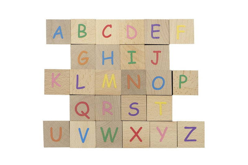 26pc Freckled Farm ABC Alphabet Blocks Kids Wooden Toy Fun Interactive Play 1+