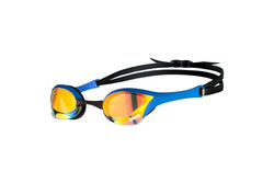 Arena Cobra Mirror Ultra Swipe Swimming Goggles (Yellow/Copper/Blue) (One Size)