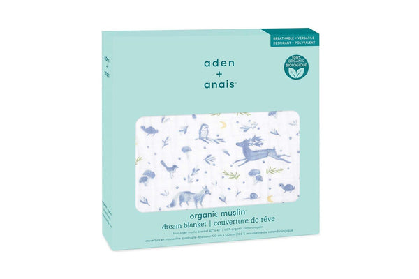 Aden Anais Outdoors Organic 120cm 100% Cotton Muslin Baby Blanket Swaddle Blue