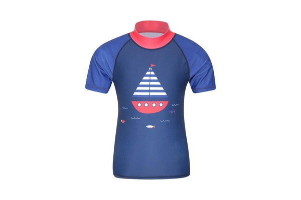 Mountain Warehouse Childrens/Kids Short-Sleeved Rash Guard (Cobalt Blue) (11-12 Years)