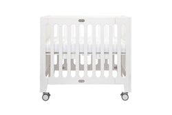 Bloom Alma Baby Toddler Grow Beech Wood Portable Crib w Wheels - Coconut White