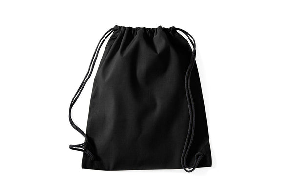 Westford Mill Cotton Gymsac Bag - 12 Litres (Pack of 2) (Black/Black) (One Size)