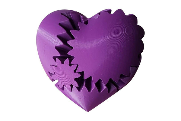 3D Heart-Shaped Gear Ball Dynamic Spinning Fidget Toy Purple