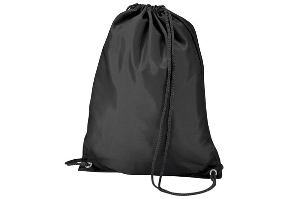 BagBase Budget Water Resistant Sports Gymsac Drawstring Bag (11L) (Pack of 2) (Black) (One Size)