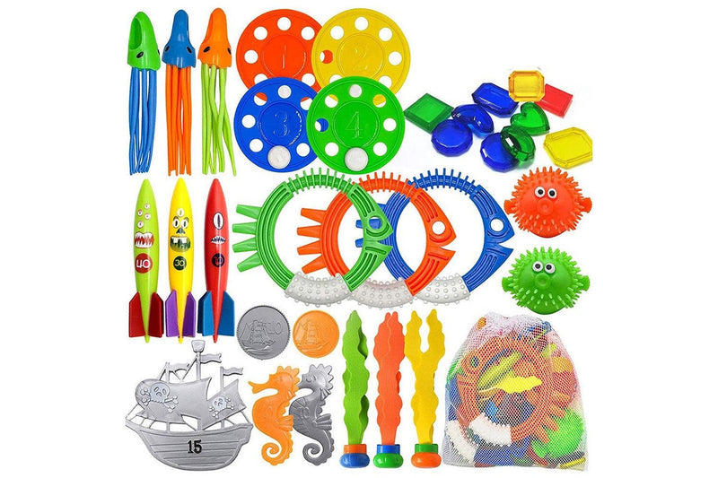 34Pcs Set Pool Diving Swimming Toys for Kids Summer Underwater Game Toys