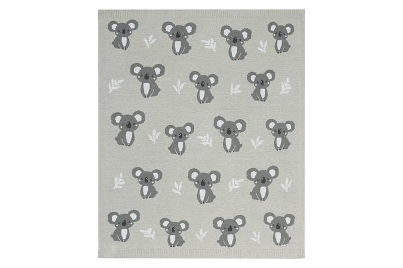 Living Textiles Australiana 85cm Cotton Baby Blanket Infant Comforter Koala Grey