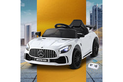 Kids Electric Ride On Car Mercedes-Benz AMG GTR Licensed Toy Cars Remote White