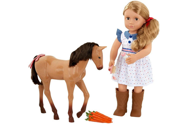 Our Generation: 18" Doll with Foal - Shelley & Buckskin Appaloosa