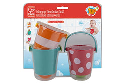 Hape Happy Buckets Set w Water Drainage Baby Toddler Bath Play Time Toy 12M+