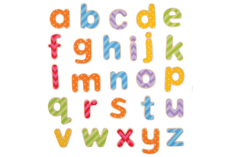 63pc Bigjigs Toys Magnetic Lowercase Letters w Wooden Tray Kids Play Toy 3+