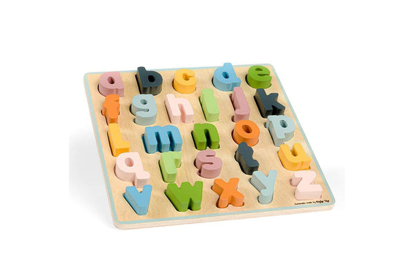 26pc Bigjigs Toys Wooden Lowercase ABC Alphabet Puzzle Kids Educational Toy 18m+